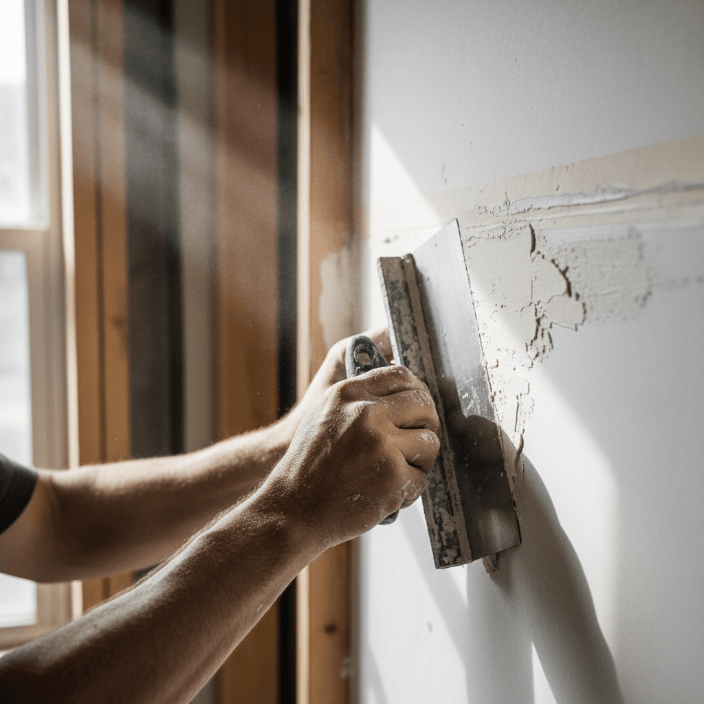 Interior wall plastering and finishing work